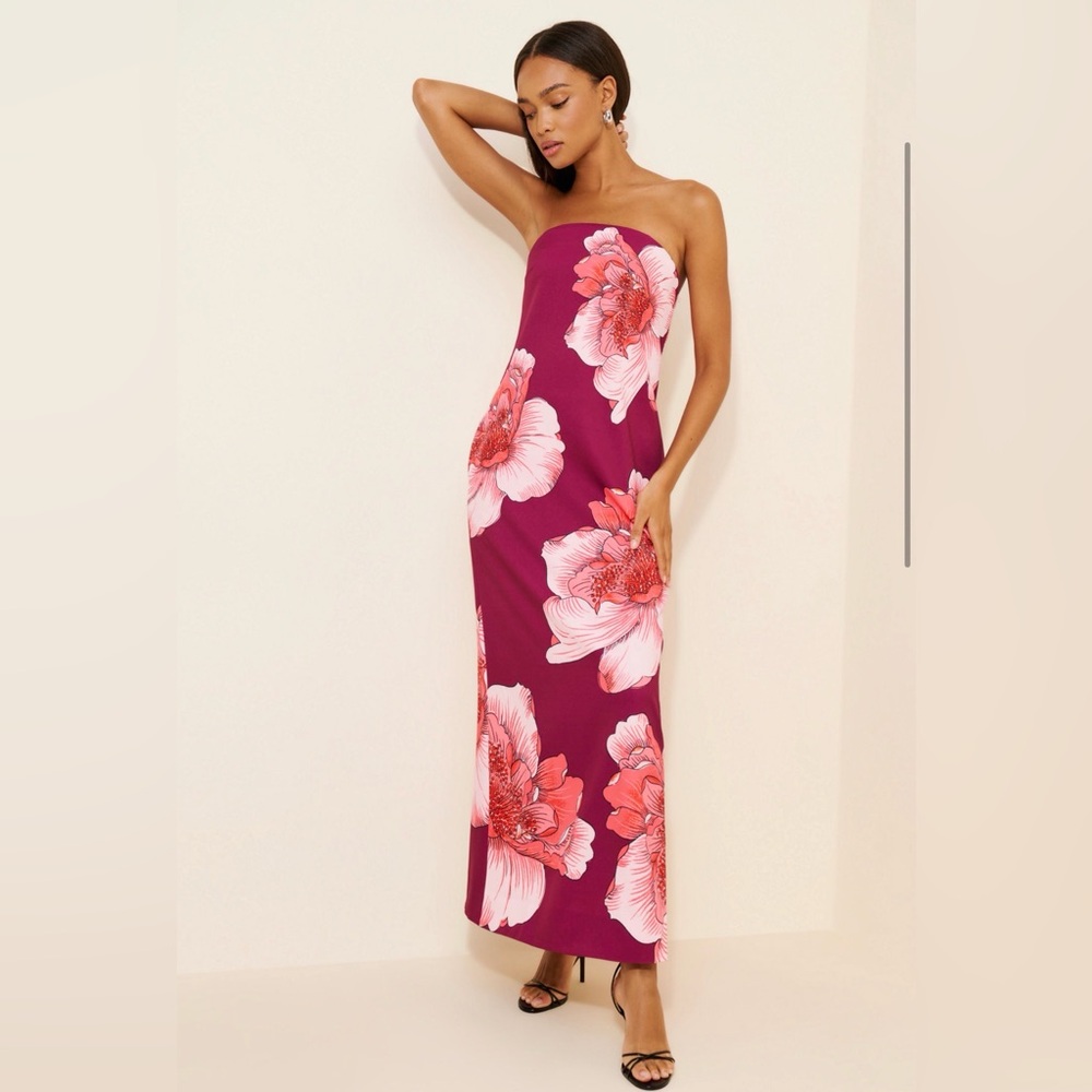 BHLDN Floral Strapless Maxi Dress